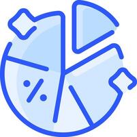 A pie chart icon with a slice of pie vector