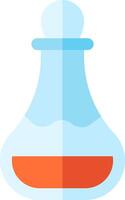 A flat icon of a flask with a red liquid inside vector