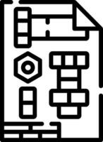A black and white icon of a building vector