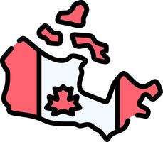 A canadian flag on a map vector