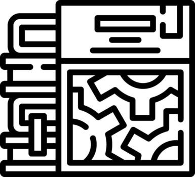 un negro y blanco icono de un computadora vector