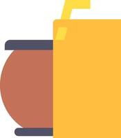 A yellow box with a straw and a cup vector