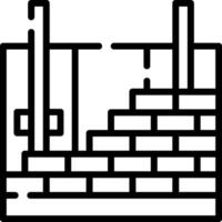 A brick wall with a ladder on top vector
