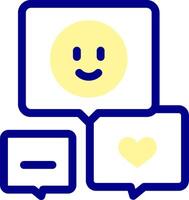 A smiley face and two speech bubbles vector