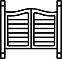 A black and white illustration of a gate vector