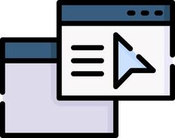 A web page with a play button on it vector