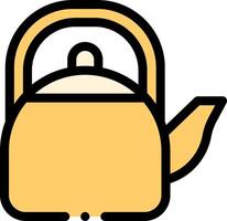 A yellow tea kettle icon on a white background vector