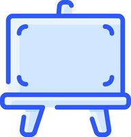 A blue and white easel with a white background vector