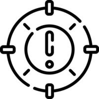 A black and white icon of a clock with a warning sign vector