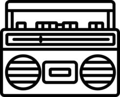 A black and white image of a boombox vector