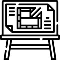 A black and white drawing board with a piece of paper on it vector