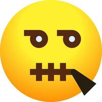 A yellow smiley face with a toothbrush in its mouth vector