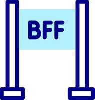 A blue sign with the word bff on it vector