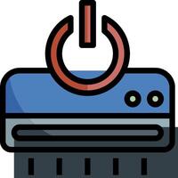 A blue and red power button icon vector
