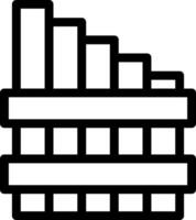 A black and white icon of a stack of bricks vector