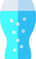 A blue glass with bubbles in it vector