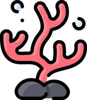 A cartoon coral with a black rock vector
