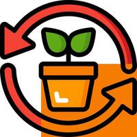 A plant in a pot with arrows pointing to it vector
