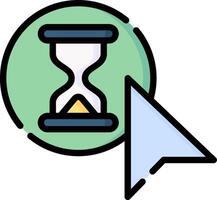 A clock with a mouse cursor pointing to it vector