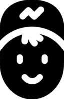 A black and white logo of a smiling face vector