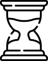 A black and white hourglass icon vector