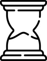 A black and white hourglass icon vector