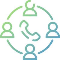A circle with people around a phone vector