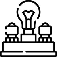 A light bulb on top of a table with two other lights vector