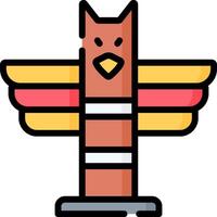 A bird with wings on top of a pole vector