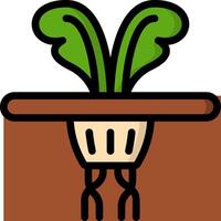 A plant with roots in a pot vector