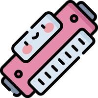 A pink and white button with a smiley face vector