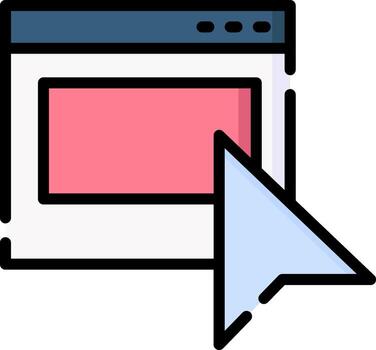 A mouse pointing at a computer screen vector