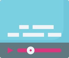 A flat icon of a player with a pink and blue background vector