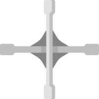 A cross with four different shapes on it vector