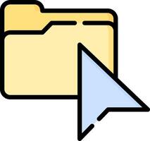 File folder icon with arrow pointing to it vector