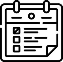 A calendar icon with a check box on it vector