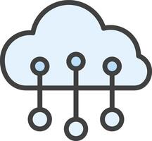 A cloud with four dots connected to it vector
