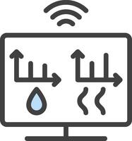 A monitor with a wifi symbol and a water drop vector