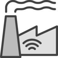 A factory with wifi and a wifi icon vector