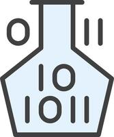 A laboratory flask with binary code on it vector