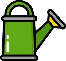 A green watering can icon on a white background vector