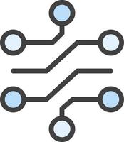 A network diagram with blue circles vector