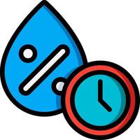 A blue drop with a clock and a drop of water vector