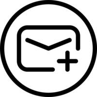 Email plus icon vector