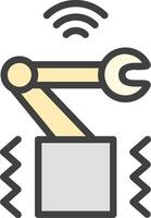 A robot with a wrench and a wifi symbol vector