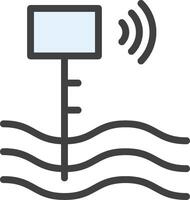 A wave with a microphone on top of it vector