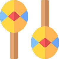 Two maracas with colorful patterns on them vector