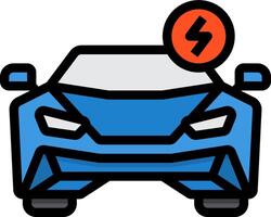 A blue car with a lightning bolt on it vector