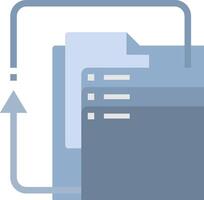 A file folder with a blue arrow pointing to it vector