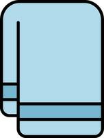 A blue towel with a blue stripe on it vector